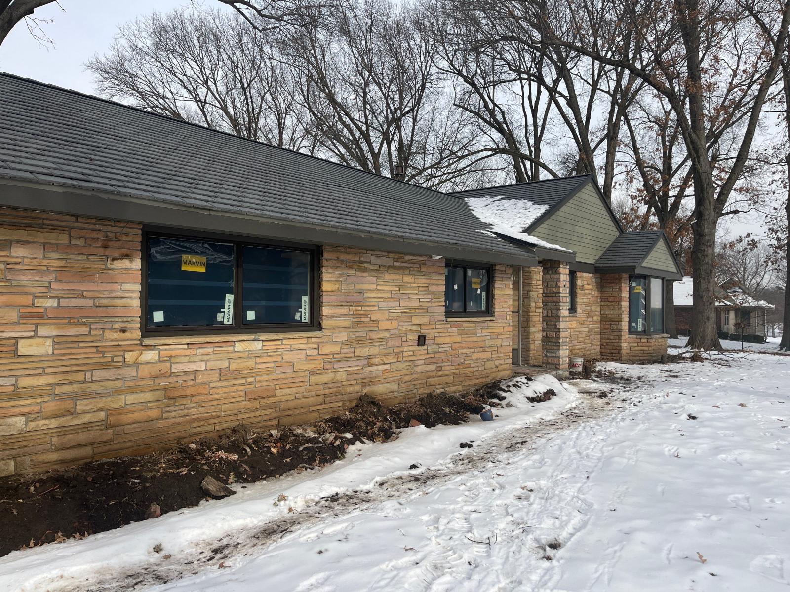 Home exterior with replaced windows