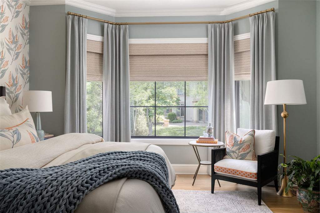 Hardwood flooring inside a bay window projection